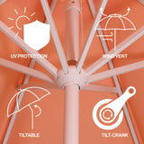 Hooli 9 ft. Classic MidCentury Scalloped Fringe Market Patio Umbrella