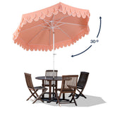 Hooli 9 ft. Classic MidCentury Scalloped Fringe Market Patio Umbrella