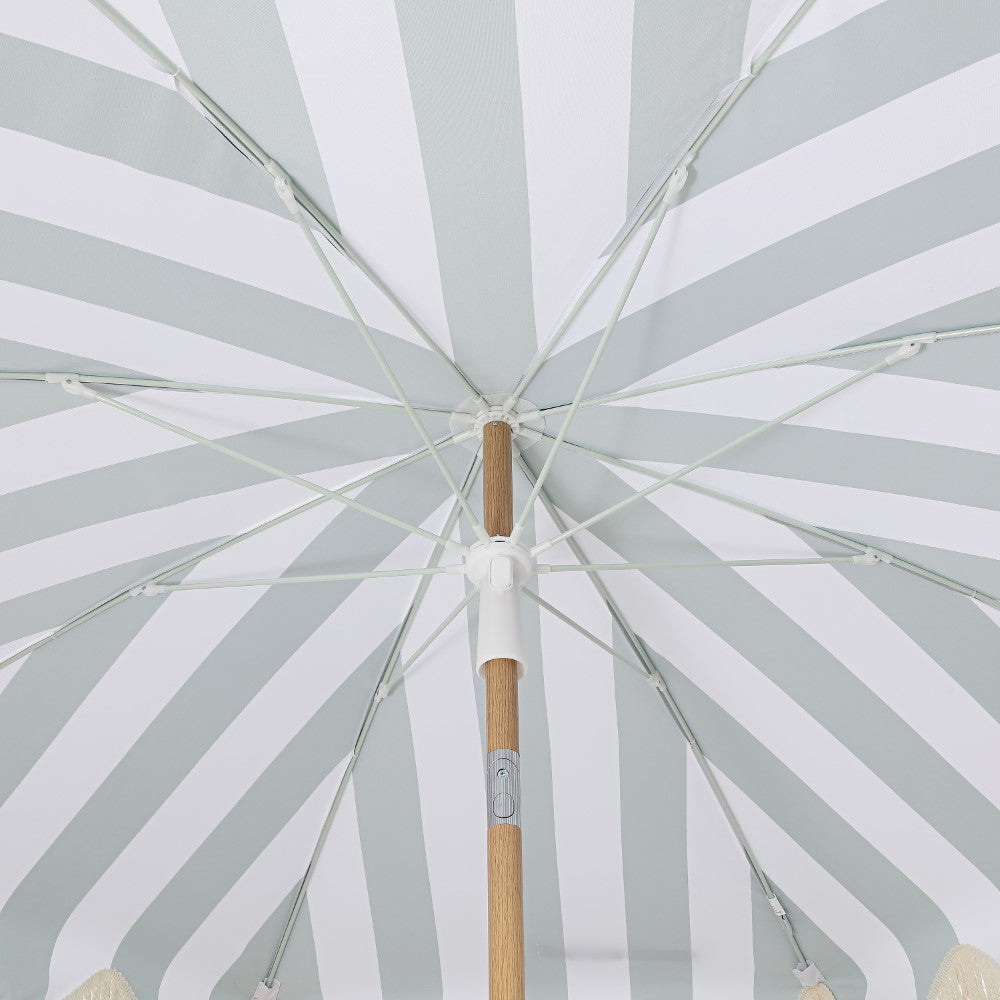 Juniper 6.5 ft. Classic Cottage Fringe Tassel Market Beach Umbrella