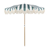 Juniper 6.5 ft. Classic Cottage Fringe Tassel Market Beach Umbrella