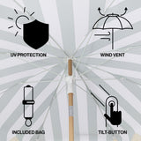 Juniper 6.5 ft. Classic Cottage Fringe Tassel Market Beach Umbrella