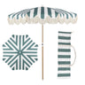 Green and White Stripe/Cream, Brown Pole