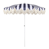 Juniper 6.5 ft. Classic Cottage Fringe Tassel Market Beach Umbrella
