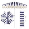 Navy and White Stripe/Cream, White Pole