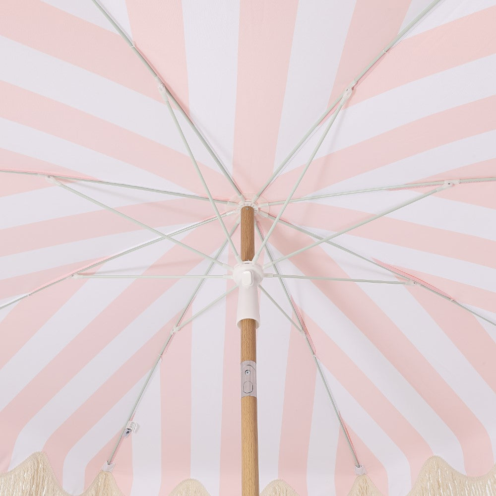Juniper 6.5 ft. Classic Cottage Fringe Tassel Market Beach Umbrella