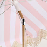 Juniper 6.5 ft. Classic Cottage Fringe Tassel Market Beach Umbrella
