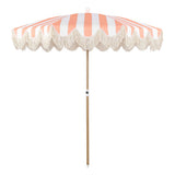 Juniper 6.5 ft. Classic Cottage Fringe Tassel Market Beach Umbrella