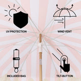 Juniper 6.5 ft. Classic Cottage Fringe Tassel Market Beach Umbrella