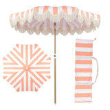 Juniper 6.5 ft. Classic Cottage Fringe Tassel Market Beach Umbrella