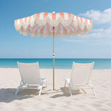 Juniper 6.5 ft. Classic Cottage Fringe Tassel Market Beach Umbrella