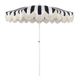Juniper 6.5 ft. Classic Cottage Fringe Tassel Market Beach Umbrella