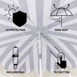 Juniper 6.5 ft. Classic Cottage Fringe Tassel Market Beach Umbrella