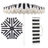 Black and White Stripe/Cream, White Pole