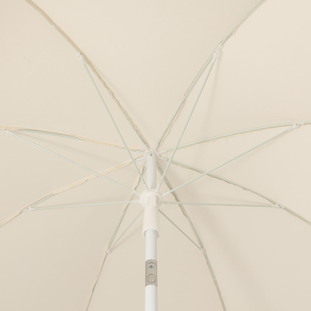 Terra 6.5 ft. Classic MidCentury Scalloped Fringe Market Beach Umbrella