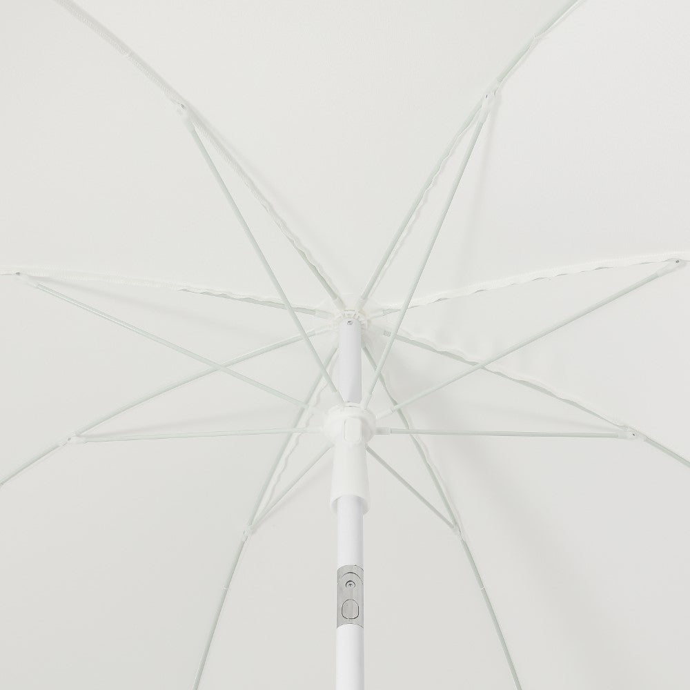 Terra 6.5 ft. Classic MidCentury Scalloped Fringe Market Beach Umbrella