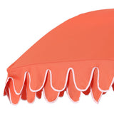 Terra 6.5 ft. Classic MidCentury Scalloped Fringe Market Beach Umbrella