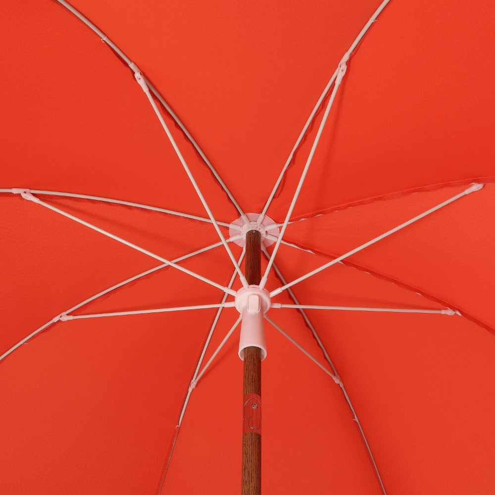 Terra 6.5 ft. Classic MidCentury Scalloped Fringe Market Beach Umbrella