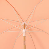 Terra 6.5 ft. Classic MidCentury Scalloped Fringe Market Beach Umbrella