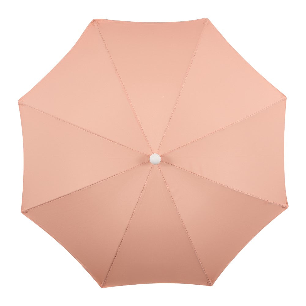 Terra 6.5 ft. Classic MidCentury Scalloped Fringe Market Beach Umbrella