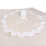 Aspen 8 ft. Classic Bohemian Scalloped Market Patio Umbrella with Auto-Tilt Crank Wind Vent and UV Protection