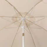 Aspen 8 ft. Classic Bohemian Scalloped Market Patio Umbrella with Auto-Tilt Crank Wind Vent and UV Protection