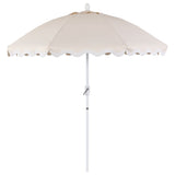 Aspen 8 ft. Classic Bohemian Scalloped Market Patio Umbrella with Auto-Tilt Crank Wind Vent and UV Protection