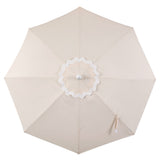 Aspen 8 ft. Classic Bohemian Scalloped Market Patio Umbrella with Auto-Tilt Crank Wind Vent and UV Protection