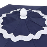 Aspen 8 ft. Classic Bohemian Scalloped Market Patio Umbrella with Auto-Tilt Crank Wind Vent and UV Protection
