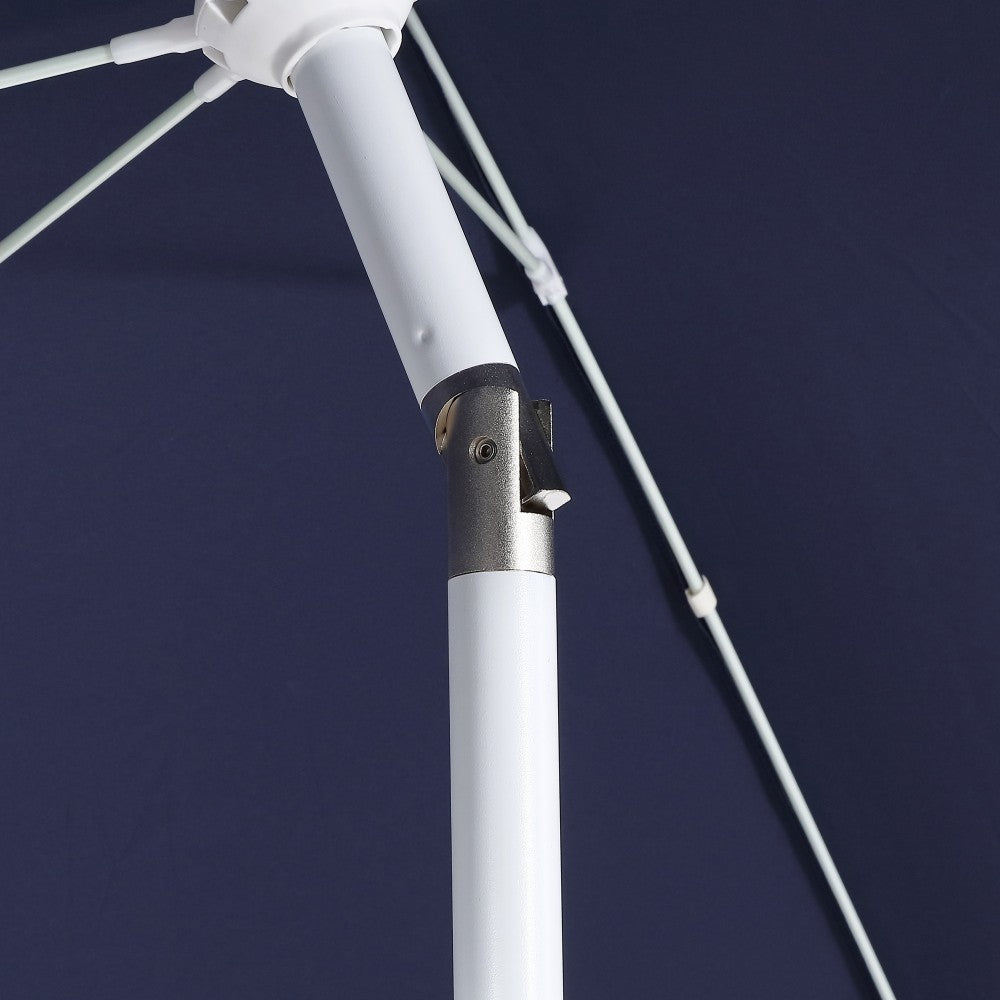 Aspen 8 ft. Classic Bohemian Scalloped Market Patio Umbrella with Auto-Tilt Crank Wind Vent and UV Protection