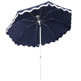 Aspen 8 ft. Classic Bohemian Scalloped Market Patio Umbrella with Auto-Tilt Crank Wind Vent and UV Protection