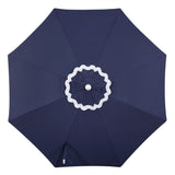 Aspen 8 ft. Classic Bohemian Scalloped Market Patio Umbrella with Auto-Tilt Crank Wind Vent and UV Protection