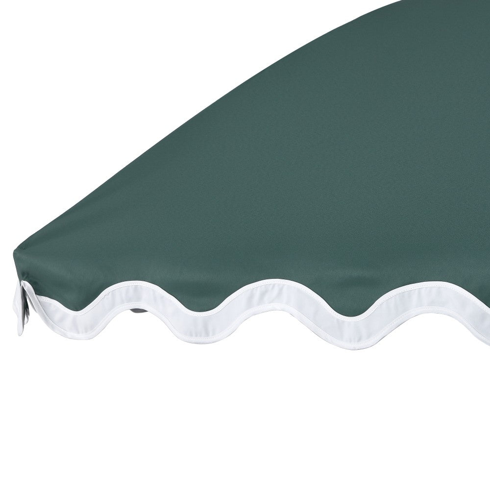 Aspen 8 ft. Classic Bohemian Scalloped Market Patio Umbrella with Auto-Tilt Crank Wind Vent and UV Protection