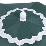 Aspen 8 ft. Classic Bohemian Scalloped Market Patio Umbrella with Auto-Tilt Crank Wind Vent and UV Protection