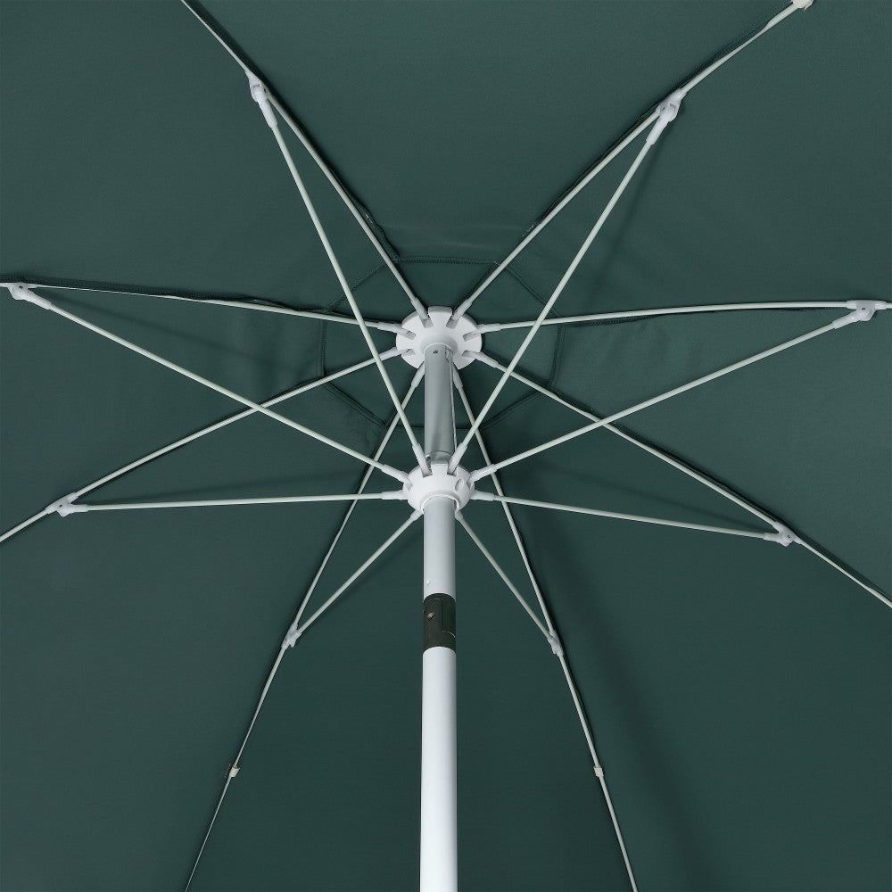 Aspen 8 ft. Classic Bohemian Scalloped Market Patio Umbrella with Auto-Tilt Crank Wind Vent and UV Protection