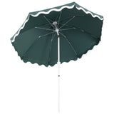 Aspen 8 ft. Classic Bohemian Scalloped Market Patio Umbrella with Auto-Tilt Crank Wind Vent and UV Protection