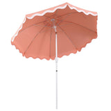 Aspen 8 ft. Classic Bohemian Scalloped Market Patio Umbrella with Auto-Tilt Crank Wind Vent and UV Protection