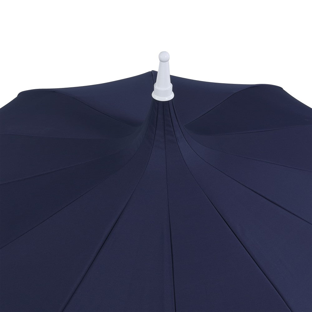 Recliner 8 ft. Classic Bohemian Fringe Pagoda Market Patio Umbrella with Auto-Tilt Crank Wind Vent and UV Protection