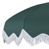 Recliner 8 ft. Classic Bohemian Fringe Pagoda Market Patio Umbrella with Auto-Tilt Crank Wind Vent and UV Protection