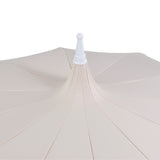 Maple 8 ft. Classic Coastal Scalloped Lotus Pagoda Market Patio Umbrella with Auto-Tilt Crank Wind Vent and UV Protection