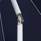 Maple 8 ft. Classic Coastal Scalloped Lotus Pagoda Market Patio Umbrella with Auto-Tilt Crank Wind Vent and UV Protection