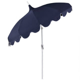 Maple 8 ft. Classic Coastal Scalloped Lotus Pagoda Market Patio Umbrella with Auto-Tilt Crank Wind Vent and UV Protection