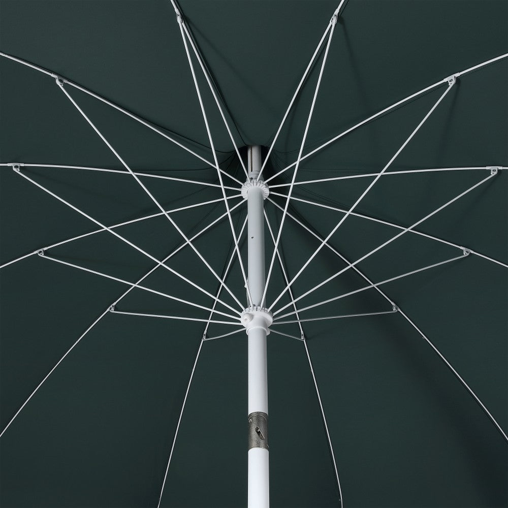 Maple 8 ft. Classic Coastal Scalloped Lotus Pagoda Market Patio Umbrella with Auto-Tilt Crank Wind Vent and UV Protection