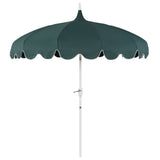 Maple 8 ft. Classic Coastal Scalloped Lotus Pagoda Market Patio Umbrella with Auto-Tilt Crank Wind Vent and UV Protection