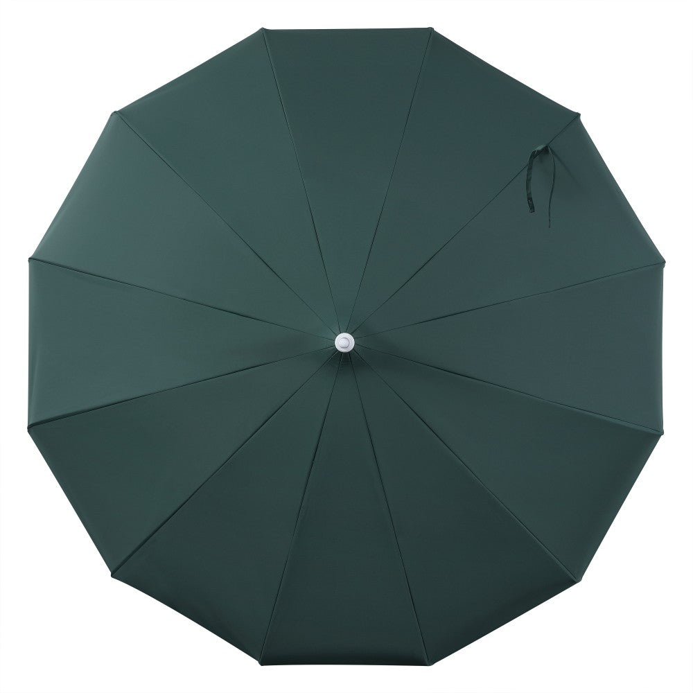Maple 8 ft. Classic Coastal Scalloped Lotus Pagoda Market Patio Umbrella with Auto-Tilt Crank Wind Vent and UV Protection