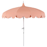 Maple 8 ft. Classic Coastal Scalloped Lotus Pagoda Market Patio Umbrella with Auto-Tilt Crank Wind Vent and UV Protection