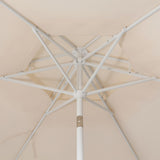 Mossbank 8.5 ft. Coastal Double-Tiered Castle Market Patio Umbrella with Auto-Tilt Crank Wind Vent and UV Protection