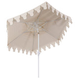 Mossbank 8.5 ft. Coastal Double-Tiered Castle Market Patio Umbrella with Auto-Tilt Crank Wind Vent and UV Protection