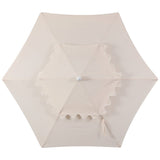 Mossbank 8.5 ft. Coastal Double-Tiered Castle Market Patio Umbrella with Auto-Tilt Crank Wind Vent and UV Protection