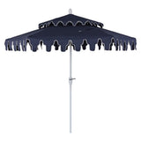 Mossbank 8.5 ft. Coastal Double-Tiered Castle Market Patio Umbrella with Auto-Tilt Crank Wind Vent and UV Protection