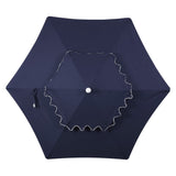 Mossbank 8.5 ft. Coastal Double-Tiered Castle Market Patio Umbrella with Auto-Tilt Crank Wind Vent and UV Protection